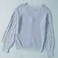 Openwork V-Neck Button Up Cardigan