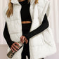 Zip Up Puffer Vest Coat with Pockets