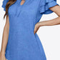 Tie-Neck Layered Flutter Sleeve Blouse