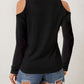 V-Neck Cold Shoulder Long Sleeve T-Shirt