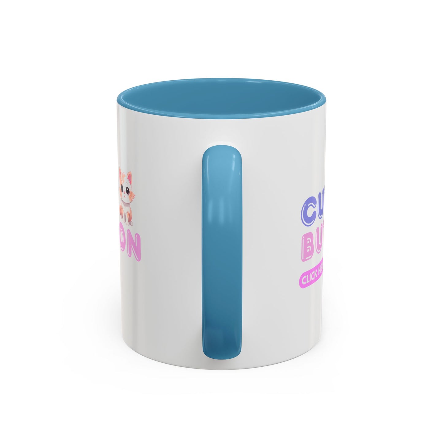 Cute Button Click Here Accent Coffee Mug (11, 15oz) | Made to Order