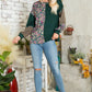 Celeste Full Size Floral Color Block Exposed Seam T-Shirt