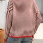 Mandy Striped Round Neck Long Sleeve Sweater