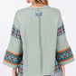 SAGE + FIG Peace Applique Patch Contrast Plaid Top