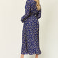 Double Take Full Size Tie Back Flounce Sleeve Dress