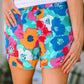 Drawstring Printed High Waist Shorts
