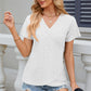 Eyelet Surplice Short Sleeve T-Shirt