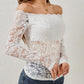Off-Shoulder Long Sleeve Lace Top