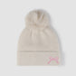 Thermal Bow Knit Hat with Pompom