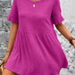 Round Neck Short Sleeve Blouse