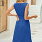 FULL SIZE Tied Round Neck Sleeveless Dress