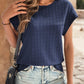 Textured Round Neck Short Sleeve Top