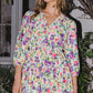 ODDI Full Size Floral Ruched Mini Dress