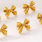 3 Piece Pearl Necklace, Bow Necklace and Stud Earrings Jewelry Set