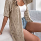Openwork Open Front Short Sleeve Cardigan