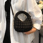 Quilted Puffy Removable Strap Crossbody Bag