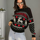 Perfee Christmas Element Round Neck Sweater