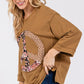 SAGE + FIG Floral Peace Patch Round Neck Top