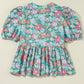 Printed Notched Short Sleeve Blouse