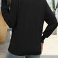 Textured Notched Lantern Sleeve T-Shirt