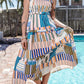 Square Neck Wide Strap Midi Dress