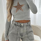 Devine Star Round Neck Long Sleeve T-Shirt