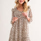 And The Why Leopard Ruffle Hem Woven Mini Dress