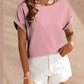 Round Neck Short Sleeve Blouse