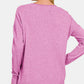 Zenana Front Seam Round Neck Sweater