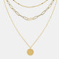 18K Gold-Plated Three-Layered Engraved Necklace