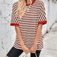 Lovelet Striped Round Neck Half Sleeve T-Shirt