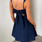 Devine Bow Back Square Neck Mini Dress