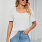 Square Neck Puff Sleeve T-Shirt