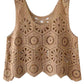 Openwork Round Neck Knit Vest