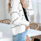 Striped Open Front Long Sleeve Cardigan