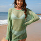 Backless Boat Neck Long Sleeve Cover Up