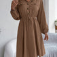 Collared Neck Long Sleeve Dress with Pockets