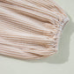 Corded Johnny Collar Long Sleeve Babydoll Blouse
