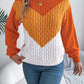 Contrast Round Neck Long Sleeve Sweater