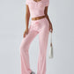 Devine Short Sleeve Top and Drawstring Pants Set
