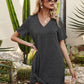 V-Neck Short Sleeve Mini Dress