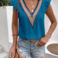 Ruffled V-Neck Cap Sleeve Blouse