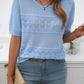 Round Neck Half Sleeve Knit Top