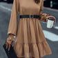 Frill Round Neck Flounce Sleeve Mini Dress