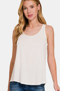 Zenana Round Neck Flowy Hem Tank *