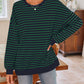 Lovelet Striped Round Neck Long Sleeve Sweatshirt