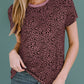 Animal Print Round Neck Short Sleeve T-Shirt