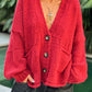 Pocketed V-Neck Button Up Cardigan