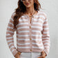 Striped Button Down Long Sleeve Cardigan