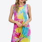 Tie-Dye Twisted Round Neck Sleeveless Dress